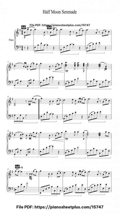 Half Moon Serenade by Naoko Kawai Level Intermediate 4 Half Moon Serenade piano sheet music free pdf