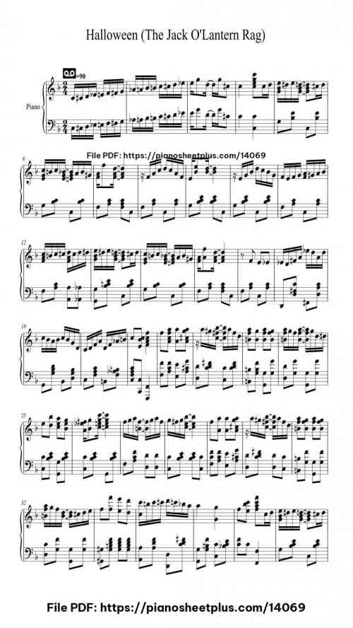 Halloween (The Jack O'Lantern Rag) - Free Piano Score Sheet (PDF) 3 Halloween (The Jack O'Lantern Rag) piano sheet music free pdf