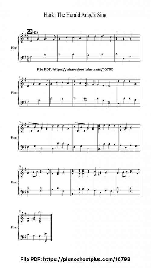 Hark! The Herald Angels Sing by Felix Mendelssohn Bartholdy Level Beginner 2 Hark! The Herald Angels Sing piano sheet music free pdf