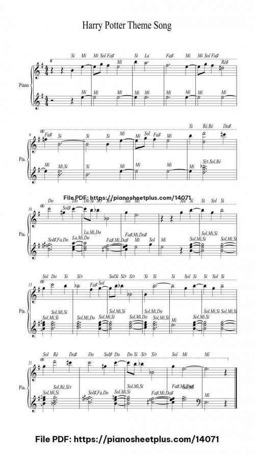 Harry Potter Theme Song - Free PDF Piano Score Download 7 Harry Potter Theme Song – Free PDF Piano Score Download