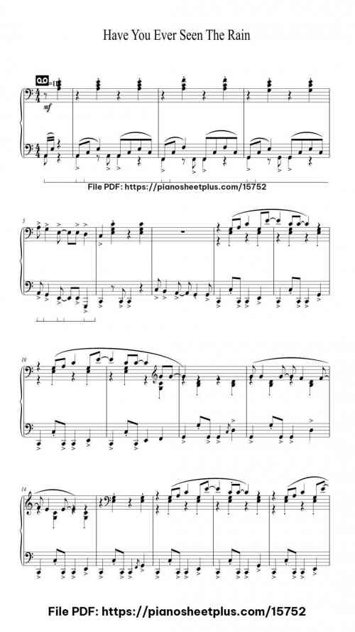 Have You Ever Seen The Rain by Creedence Clearwater Revival Level Intermediate 5 Have You Ever Seen The Rain piano sheet music free pdf