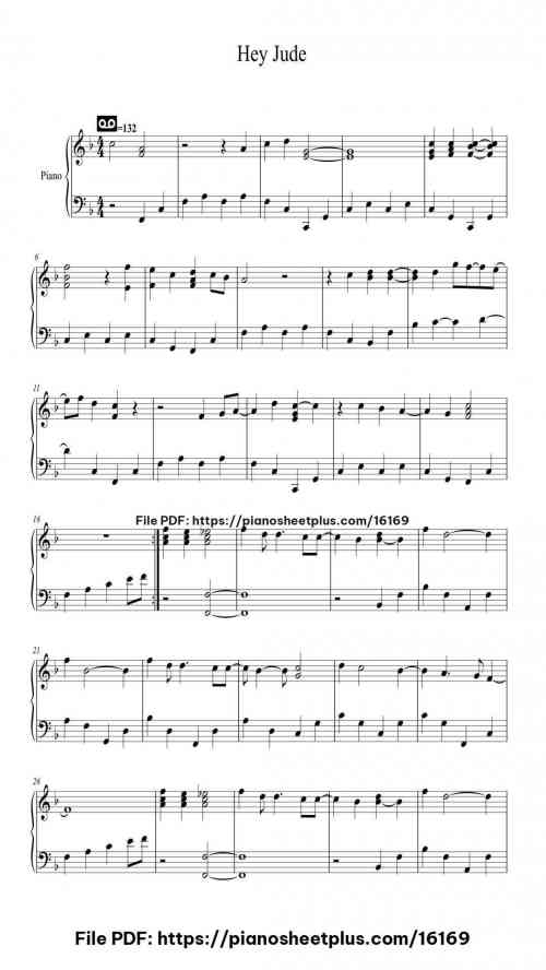 Hey Jude by Dawison Oliveira Level Beginner 4 Hey Jude piano sheet music free pdf