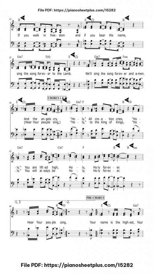 Holy Forever by Chris Tomlin Level Beginner 7 Holy Forever piano sheet music free pdf