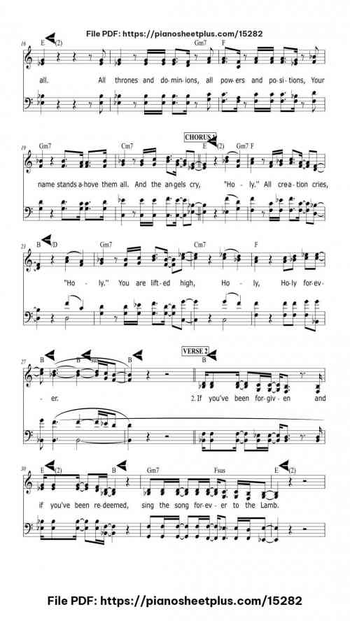 Holy Forever by Chris Tomlin Level Beginner 6 Holy Forever piano sheet music free pdf