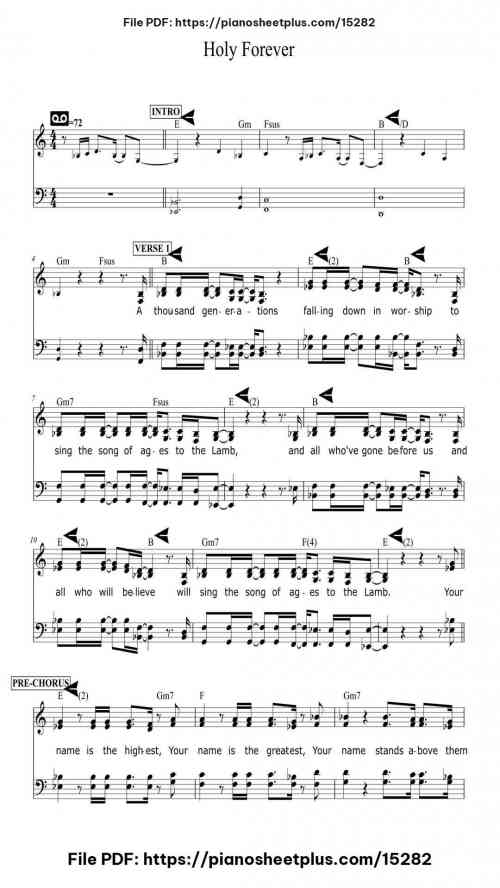 Holy Forever by Chris Tomlin Level Beginner 5 Holy Forever piano sheet music free pdf