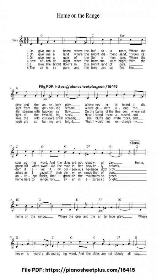 Home on the Range by Daniel E. Kelley Level Easy 3 Home on the Range piano sheet music free pdf