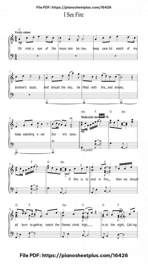 I See Fire by Ed Sheeran Level Intermediate 17 I See Fire by Ed Sheeran Level Intermediate