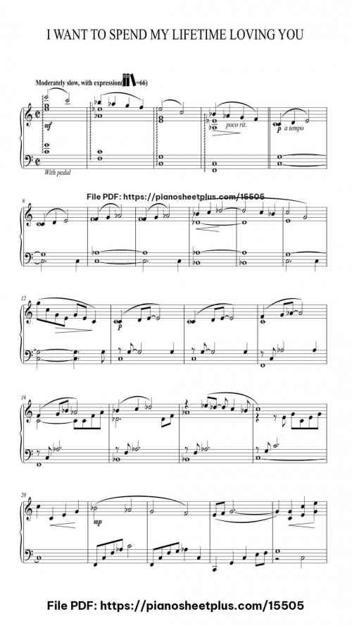 I Want To Spend My Lifetime Loving You by Marc Anthony Level Intermediate 5 I Want To Spend My Lifetime Loving You piano sheet music free pdf