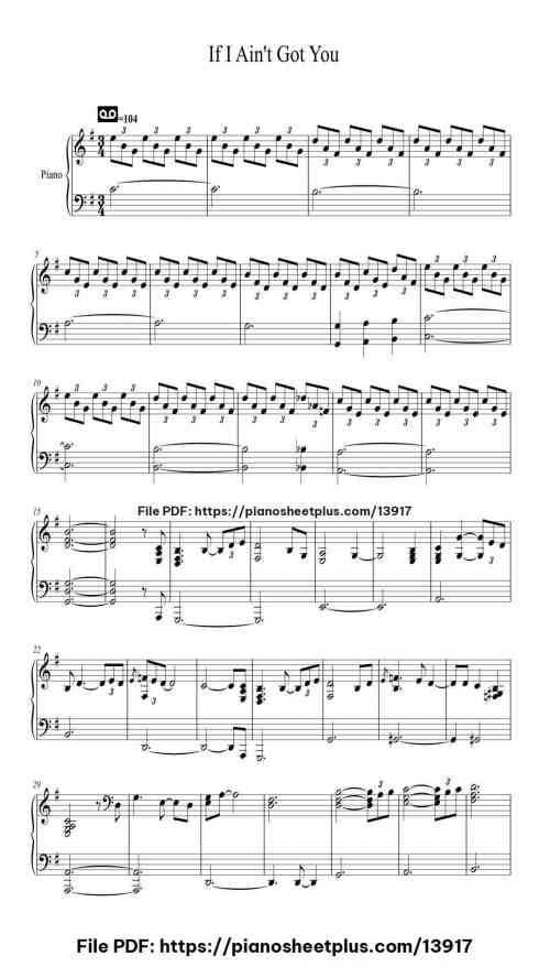 If I Ain't Got You - Free Digital Piano Sheet (PDF) 9 If I Ain’t Got You – Free Digital Piano Sheet (PDF)