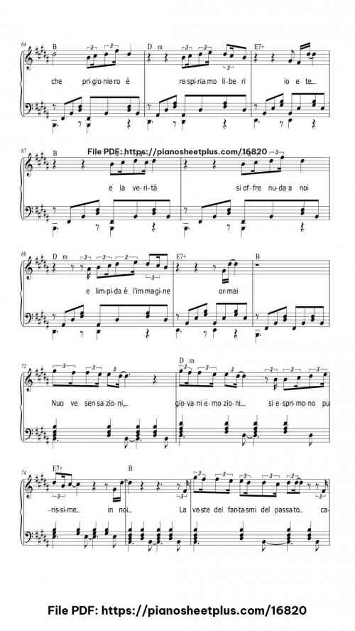 Il mio canto libero by Lucio Battisti Level Intermediate 11 Il mio canto libero piano sheet music free pdf