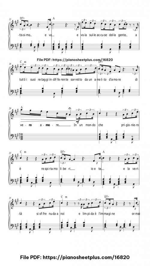 Il mio canto libero by Lucio Battisti Level Intermediate 8 Il mio canto libero piano sheet music free pdf