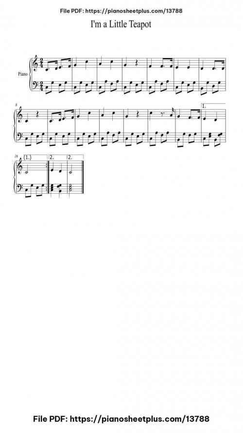 I'm a Little Teapot - Free Digital Piano Sheet (PDF) 3 I’m a Little Teapot – Free Digital Piano Sheet (PDF)