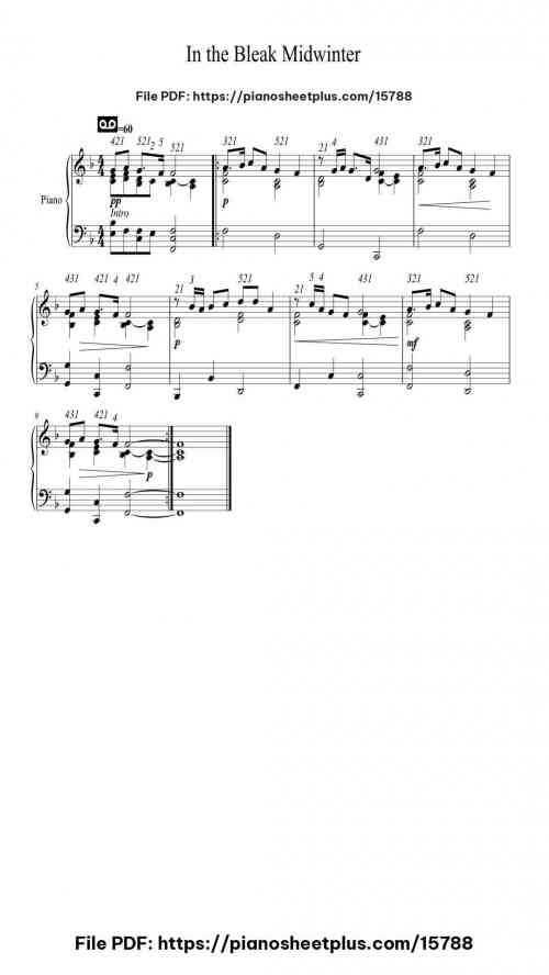 In the Bleak Midwinter by Gustav Holst Level Beginner 2 In the Bleak Midwinter piano sheet music free pdf