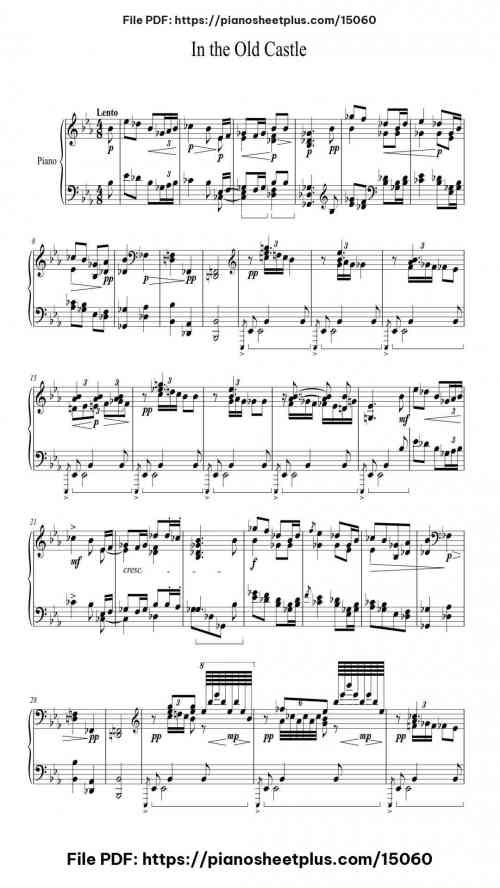 In the Old Castle by Anton Dvořák Level Advanced 4 In the Old Castle piano sheet music free pdf