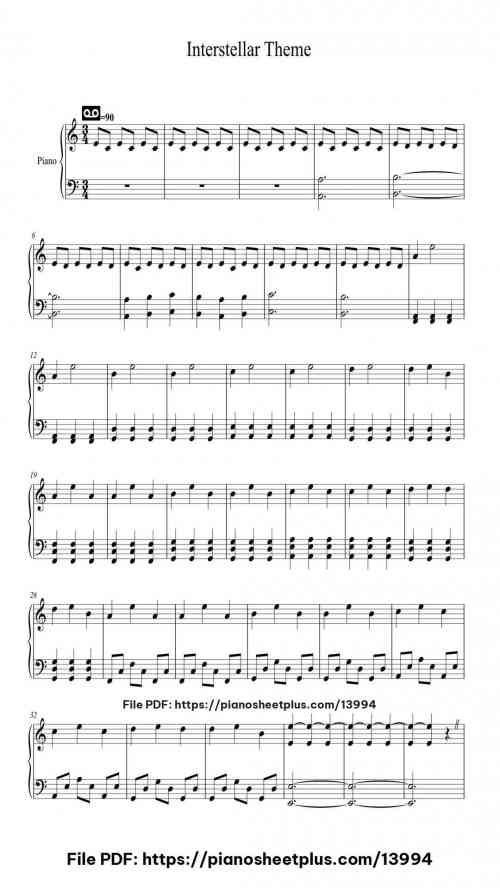 Interstellar Theme - Free PDF Piano Score Download 13 Interstellar Theme – Free PDF Piano Score Download