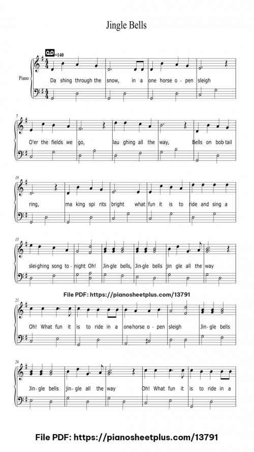 Jingle Bells - Piano Sheet Music – Free PDF Download 3 Jingle Bells piano sheet music free pdf