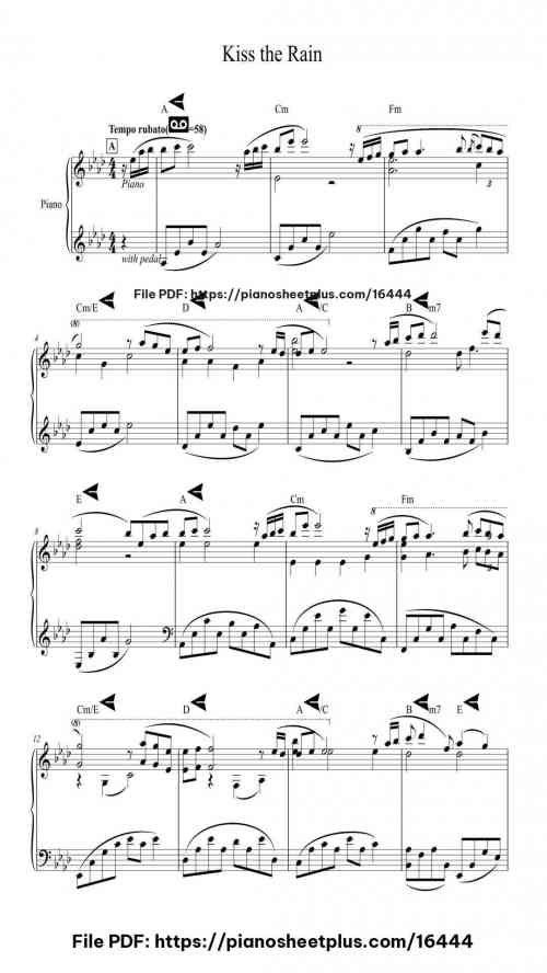 Kiss the Rain by Yiruma Level Intermediate 9 Kiss the Rain by Yiruma Level Intermediate
