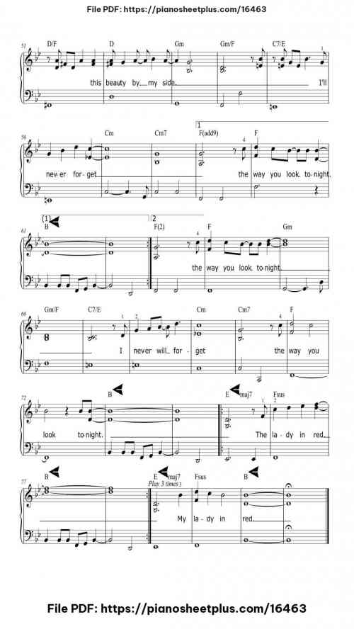 Lady in Red by Chris de Burgh Level Beginner 6 Lady in Red piano sheet music free pdf