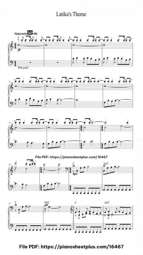 Latika's Theme by A. R. Rahman Level Intermediate 4 Latika's Theme piano sheet music free pdf