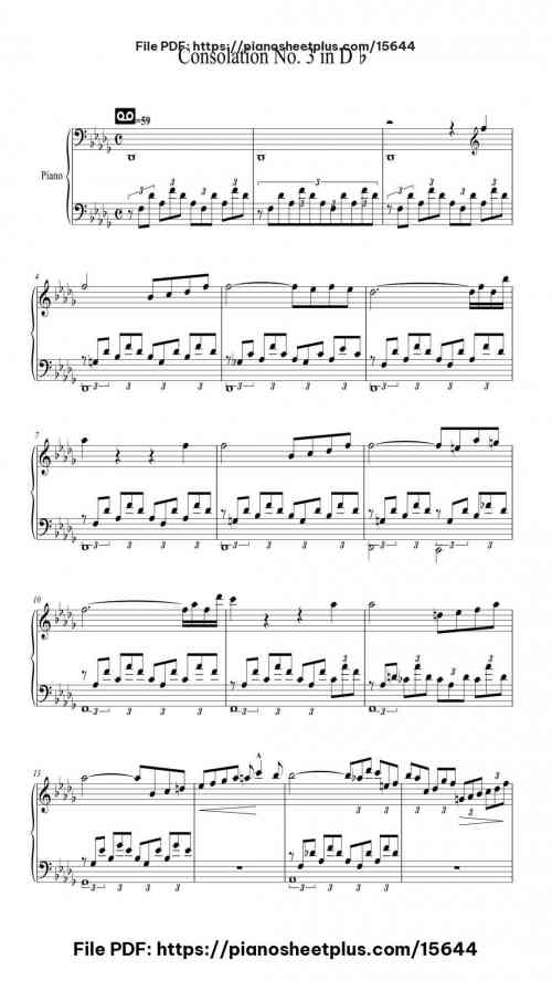 Lento placido – Consolation No. 3 in Db by Franz Liszt Level Intermediate 48 Lento placido – Consolation No. 3 in Db by Franz Liszt Level Intermediate