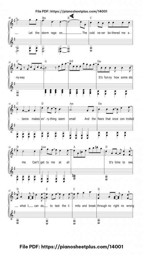 Let It Go - Free Piano Score Sheet (PDF) 9 Let It Go piano sheet music free pdf