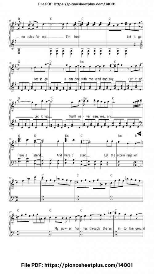 Let It Go - Free Piano Score Sheet (PDF) 10 Let It Go piano sheet music free pdf