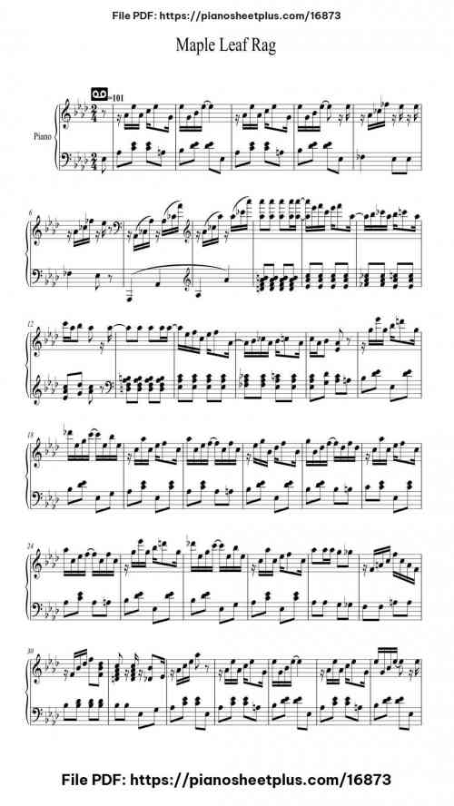 Maple Leaf Rag by Scott Joplin Level Intermediate 11 Maple Leaf Rag by Scott Joplin Level Intermediate