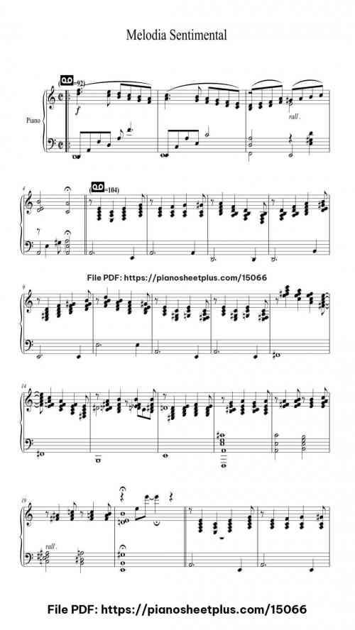 Melodia Sentimental by Heitor Villa-Lobos Level Intermediate 3 Melodia Sentimental piano sheet music free pdf
