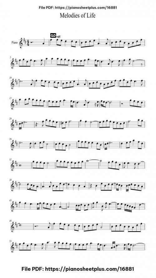 Melodies of Life by Nobuo Uematsu Level Easy 14 Melodies of Life by Nobuo Uematsu Level Easy