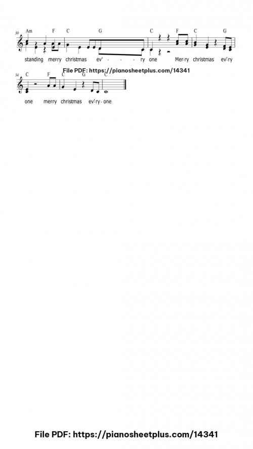 merry christmas everyone - Piano Solo Score – Free PDF 4 merry christmas everyone piano sheet music free pdf