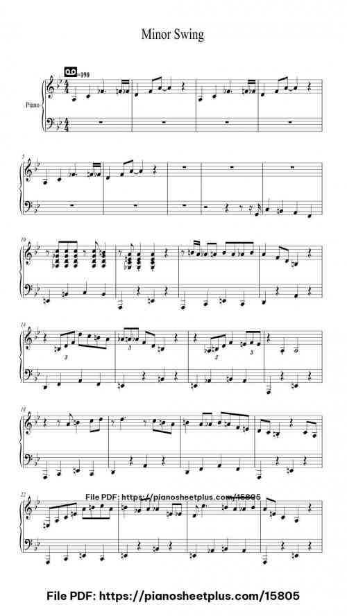 Minor Swing by Django Reinhardt Level Intermediate 8 Minor Swing piano sheet music free pdf