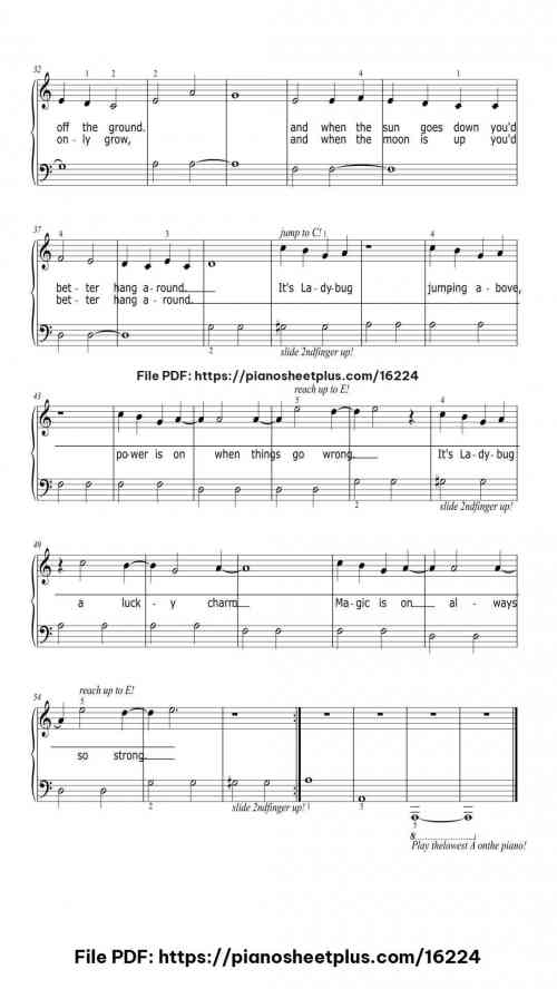 Miraculous Ladybug Theme by Misc Cartoons Level Beginner 4 Miraculous Ladybug Theme piano sheet music free pdf