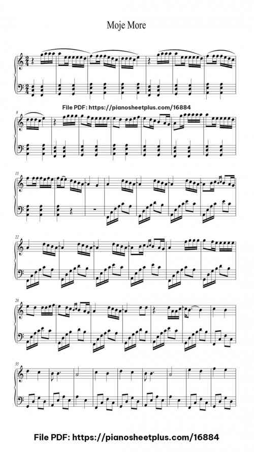 Moje More by Unknown author Level Beginner 3 Moje More piano sheet music free pdf
