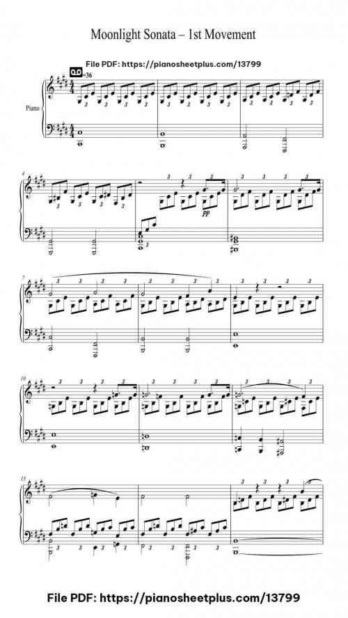 Moonlight Sonata 1st Movement - Piano Sheet Music PDF – No Cost 9 Moonlight Sonata 1st Movement – Piano Sheet Music PDF – No Cost