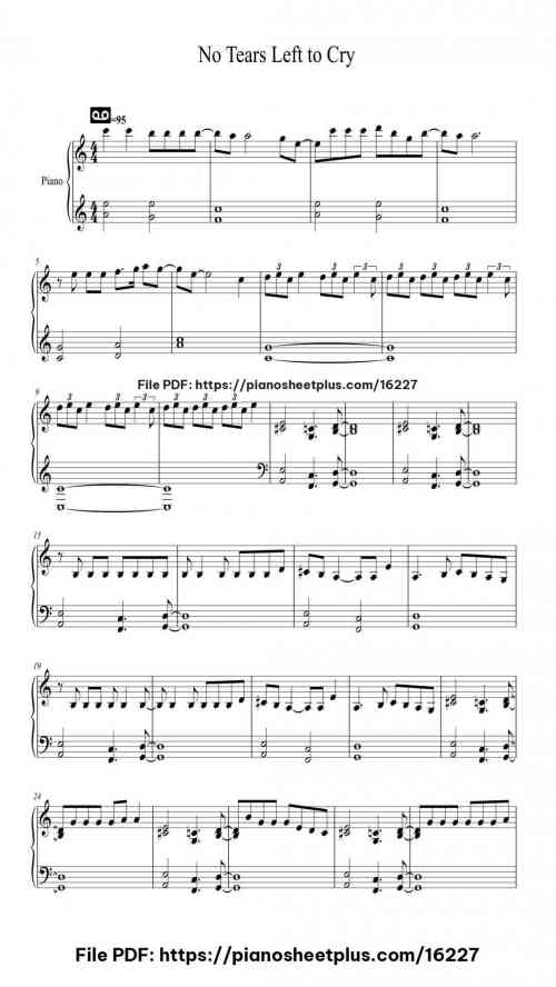 No Tears Left to Cry by Ariana Grande Level Beginner 3 No Tears Left to Cry piano sheet music free pdf