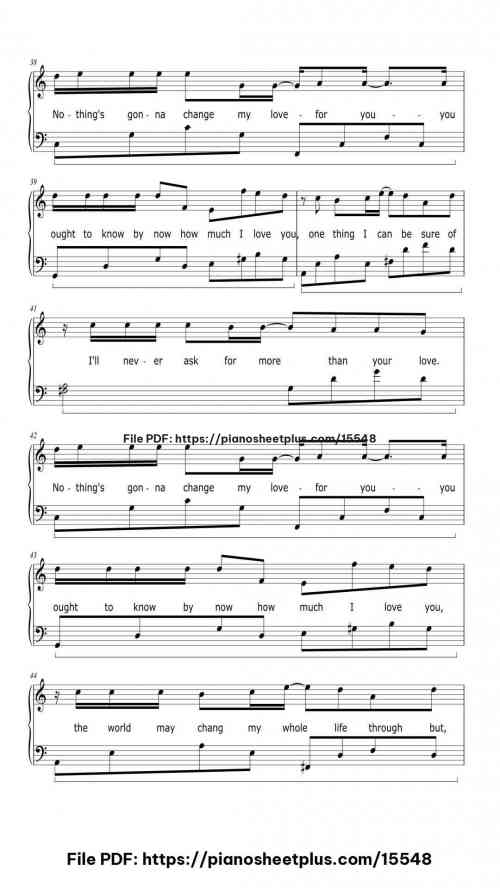 Nothing's Gonna Change My Love For You by George Benson Level Beginner 11 Nothing's Gonna Change My Love For You piano sheet music free pdf