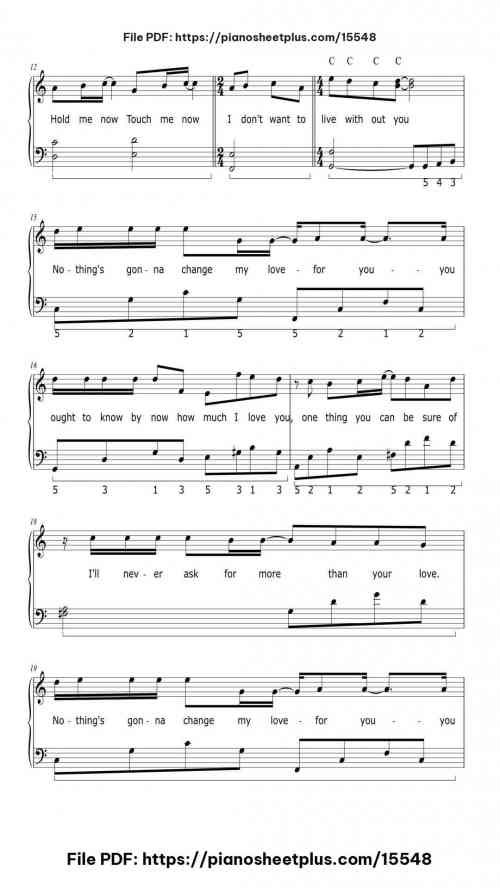 Nothing's Gonna Change My Love For You by George Benson Level Beginner 8 Nothing's Gonna Change My Love For You piano sheet music free pdf