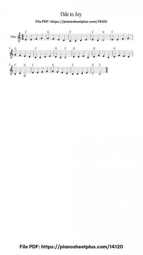 Ode to Joy - Free Piano Sheet Music for Solo (PDF) 13 Ode to Joy – Free Piano Sheet Music for Solo (PDF)