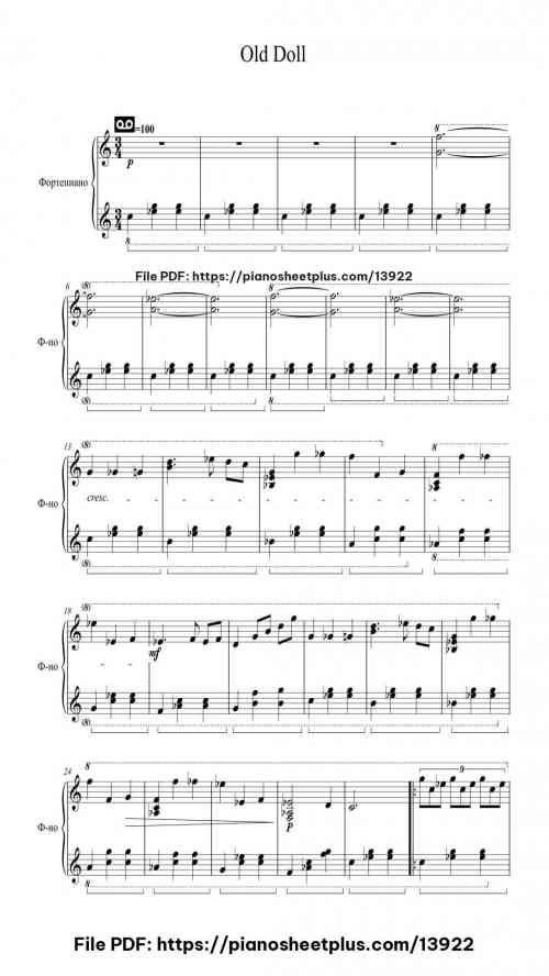Old Doll - Free PDF Piano Score Download 3 Old Doll piano sheet music free pdf