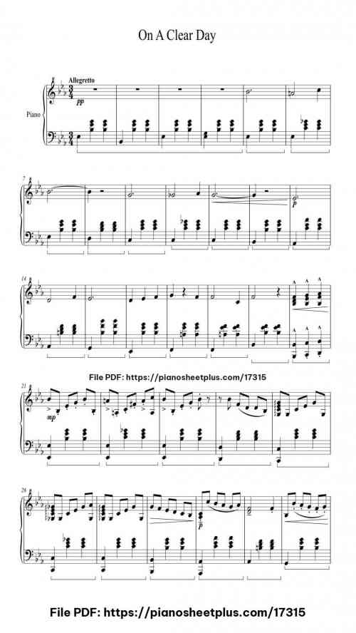 On A Clear Day by Joe Hisaishi Level Intermediate 6 On A Clear Day by Joe Hisaishi Level Intermediate