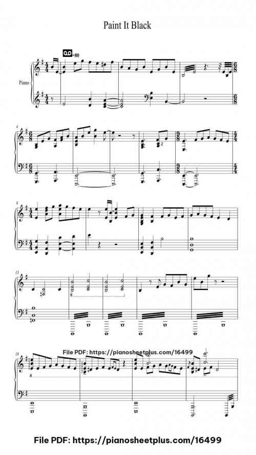 Paint It Black by Ramin Djawadi Level Advanced 8 Paint It Black piano sheet music free pdf