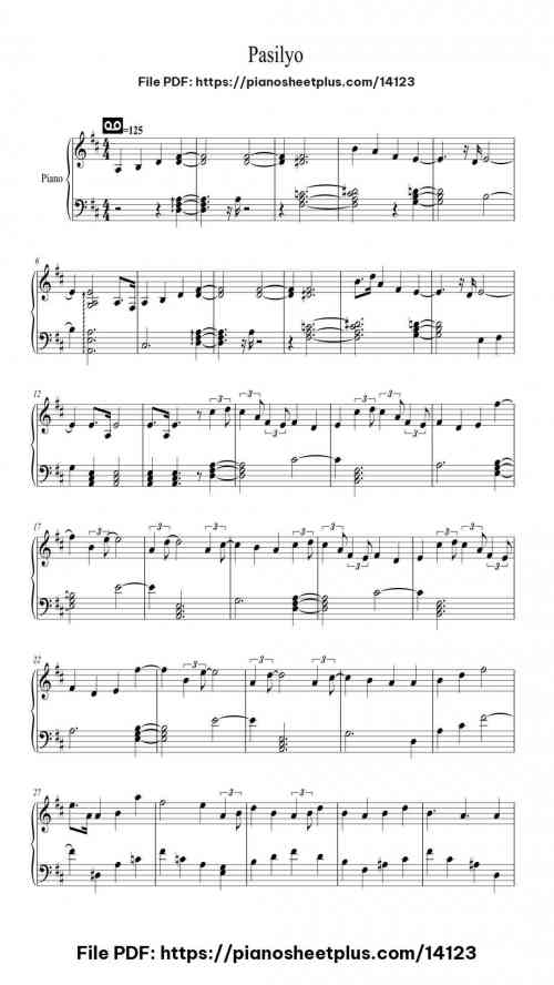 Pasilyo - Free Piano Notation Sheet (PDF) 3 Pasilyo piano sheet music free pdf