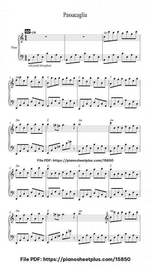 Passacaglia in G Minor for Violin and Viola (Handel/Halvorsen) "Easy Version" by Georg Friedrich Händel Level Beginner 5 Passacaglia in G Minor for Violin and Viola (Handel/Halvorsen) "Easy Version" piano sheet music free pdf