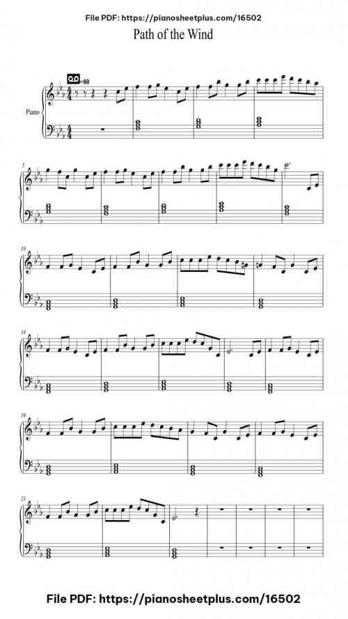 Path of the Wind by Joe Hisaishi Level Beginner 4 Path of the Wind by Joe Hisaishi Level Beginner