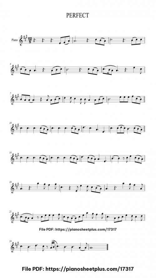 PERFECT by Ed Sheeran Level Easy 18 PERFECT by Ed Sheeran Level Easy