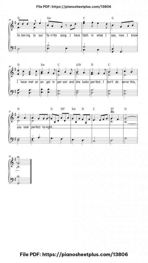 Perfect - Ed Sheeran (Easy Piano) - Free Digital Piano Sheet (PDF) 8 Perfect - Ed Sheeran (Easy Piano) piano sheet music free pdf