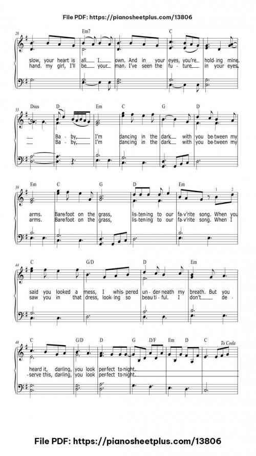 Perfect - Ed Sheeran (Easy Piano) - Free Digital Piano Sheet (PDF) 6 Perfect - Ed Sheeran (Easy Piano) piano sheet music free pdf