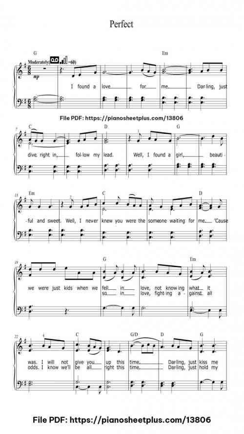 Perfect - Ed Sheeran (Easy Piano) - Free Digital Piano Sheet (PDF) 15 Perfect – Ed Sheeran (Easy Piano) – Free Digital Piano Sheet (PDF)