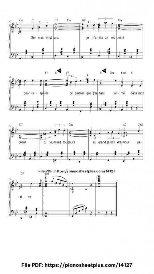 Petite Fleur - Free Digital Piano Sheet (PDF) 6 Petite Fleur piano sheet music free pdf