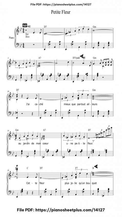 Petite Fleur - Free Digital Piano Sheet (PDF) 4 Petite Fleur piano sheet music free pdf